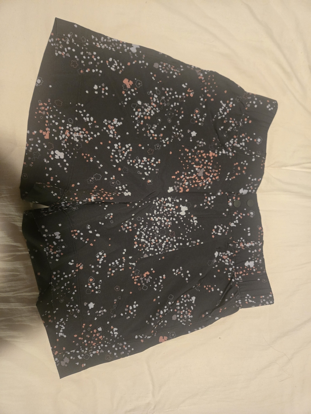 Womens Grey Floral A-Line Short